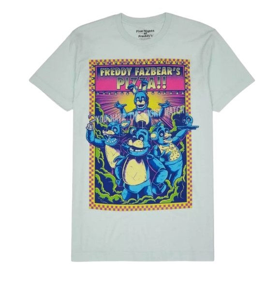 Five Nights At Freddy's Neon Group T-Shirt sz XL - Picture 1 of 3